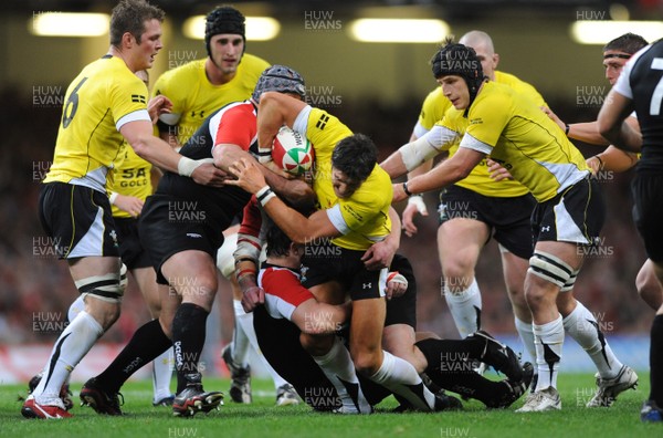 14.11.08 - Wales v Canada -  Invesco Perpetual Series 2008 - Wales' James Hook is injured during a tackle.  
