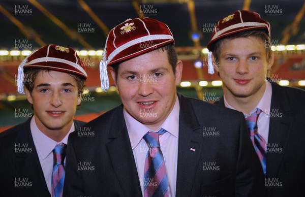 14.11.08 - Wales v Canada -  Invesco Perpetual Series 2008 - Wales' Martin Roberts, Eifion Roberts and Dan Biggar with their first caps 