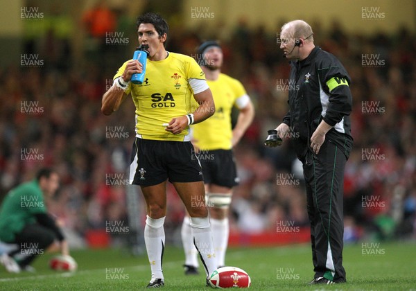 14.11.08 ... Wales v Canada, Invesco Perpetual International 2008 Wales' James Hook with Neil Jenkins   