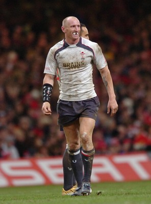 17.11.06  Wales v Canada  Wales Gareth Thomas savours a moment during the game  