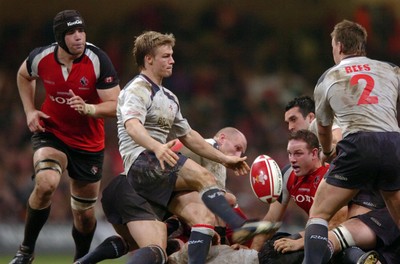 17.11.06  Wales v Canada  Wales Dwayne Peel clears the ball.  
