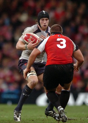 17.11.06  Wales v Canada  Wales Ryan Jones takes on Forrest Gainer  