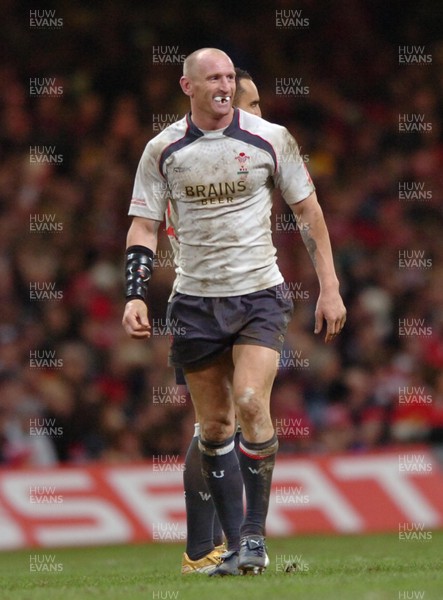 17.11.06  Wales v Canada  Wales Gareth Thomas savours a moment during the game  