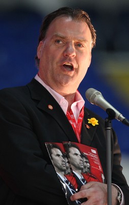 290212 - Wales v Costa Rica, The Gary Speed Memorial Match, Cardiff - Bryn Terfel performs before the start of the match 