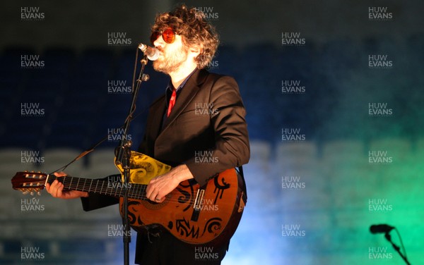 290212 - Wales v Costa Rica, The Gary Speed Memorial Match, Cardiff - Super Furry Animals perform before the start of the match 