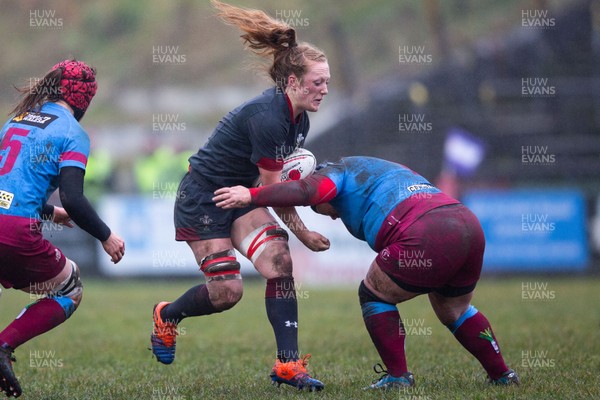 231119 - Wales Women v Crawshay's Women - Abbie Fleming of Wales on the attack