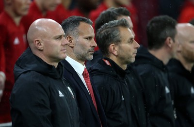 131019 - Wales v Croatia - European Championship Qualifiers - Group E - Wales coach Ryan Giggs and Robert Page (left)