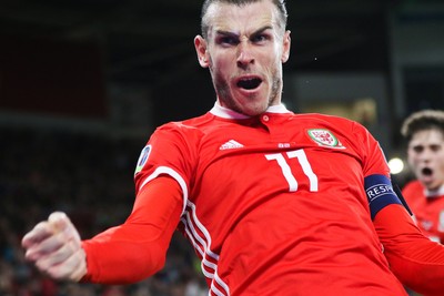 131019 - Wales v Croatia, UEFA Euro 2020 Qualifier - Gareth Bale of Wales celebrates after scoring goal