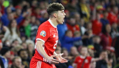 131019 - Wales v Croatia, UEFA Euro 2020 Qualifier - Daniel James of Wales