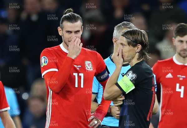 131019 - Wales v Croatia - European Championship Qualifiers - Group E - Gareth Bale of Wales and Luka Modric of Croatia