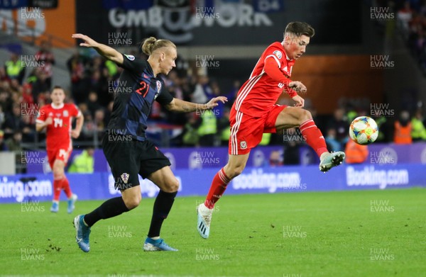 131019 - Wales v Croatia, UEFA Euro 2020 Qualifier - Harry Wilson of Wales controls the ball