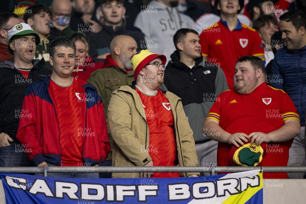 151023 - Wales v Croatia - European Championship Qualifier - Wales Fans celebrate their side first goal