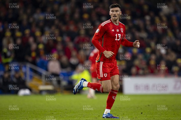 151023 - Wales v Croatia - European Championship Qualifier - Wales' Kieffer Moore in action