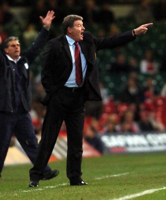 11.10.06 - Euro 2008 Qualifying Match, Group D Wales v Cyprus Wales' manager John Toshack shouts instructions 