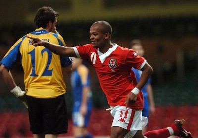 11.10.06 - Euro 2008 Qualifying Match, Group D Wales v Cyprus Wales' Rob Earnshaw celebrates scoring his sides second goal  