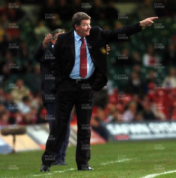 11.10.06 - Euro 2008 Qualifying Match, Group D Wales v Cyprus Wales' manager John Toshack shouts instructions 