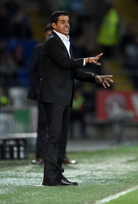 131014 - Wales v Cyprus - UEFA European Championship - Cyprus Coach Charalampos Christodoulou
