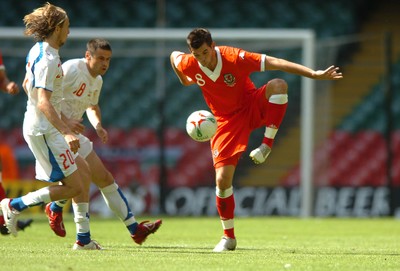 02.06.07 - Wales v Czech Republic - UEFA Euro 2008 Qualifying, Group D - Wales' Joe Leadley tries to control the ball 
