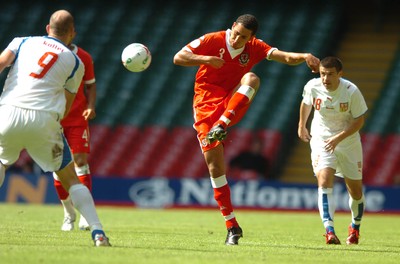 02.06.07 - Wales v Czech Republic - UEFA Euro 2008 Qualifying, Group D - Wales' Lewin Nyatanga tries to control the ball 