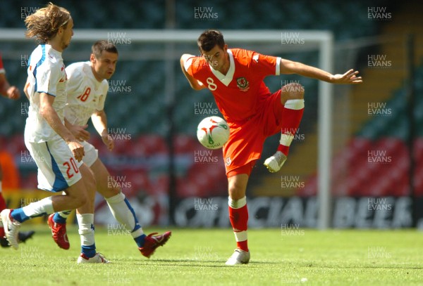02.06.07 - Wales v Czech Republic - UEFA Euro 2008 Qualifying, Group D - Wales' Joe Leadley tries to control the ball 