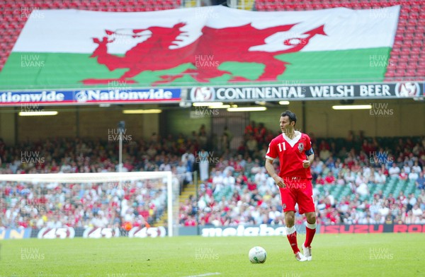 02.06.07. Wales v Czech Republic, Euro 2008 Qualifyer Wales' Ryan Giggs looks to cross the ball during his final match for his country 