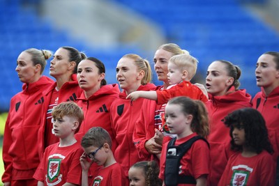 090626 - Wales Women v Czech Republic Women - 2027 FIFA Women's World Cup Qualifying - Wales anthem