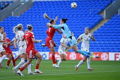 090626 - Wales Women v Czech Republic Women - 2027 FIFA Women's World Cup Qualifying - Gemma Evans of Wales scores a goal