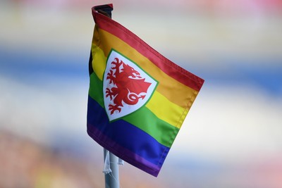 090626 - Wales Women v Czech Republic Women - 2027 FIFA Women's World Cup Qualifying - Wales corner flag