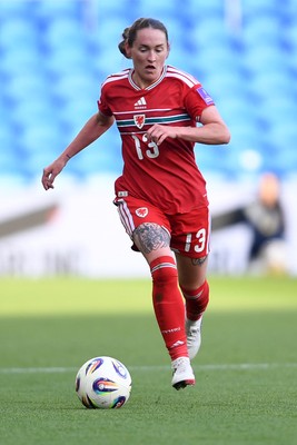 090626 - Wales Women v Czech Republic Women - 2027 FIFA Women's World Cup Qualifying - Rachel Rowe of Wales
