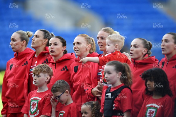 090626 - Wales Women v Czech Republic Women - 2027 FIFA Women's World Cup Qualifying - Wales anthem