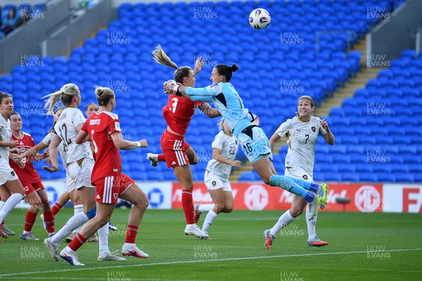 090626 - Wales Women v Czech Republic Women - 2027 FIFA Women's World Cup Qualifying - Gemma Evans of Wales scores a goal