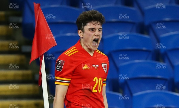 300321 Wales v Czech Republic, FIFA World Cup 2022 Qualifying match - Daniel James of Wales celebrates after scoring goal