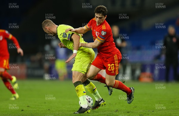 300321 Wales v Czech Republic, FIFA World Cup 2022 Qualifying match - Daniel James of Wales is tackled by Vladimir Coufal of Czech Republic