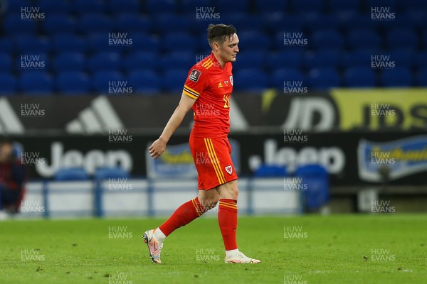 300321 Wales v Czech Republic, FIFA World Cup 2022 Qualifying match - Connor Roberts of Wales leaves the pitch after being shown a red card for a second bookable offence