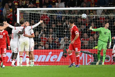 041026 - Wales v Denmark - UEFA Nations League - Rasmus Hojlund of Denmark scores a goal from the penalty spot