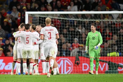 041026 - Wales v Denmark - UEFA Nations League - Rasmus Hojlund of Denmark scores a goal from the penalty spot