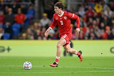 041026 - Wales v Denmark - UEFA Nations League - Lewis Koumas of Wales