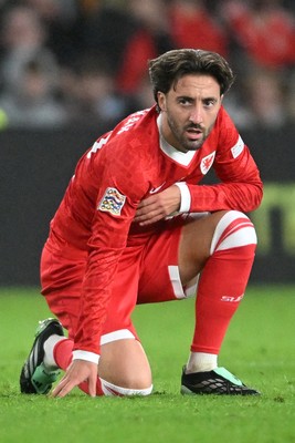 041026 - Wales v Denmark - UEFA Nations League - Dejected Josh Sheehan of Wales 