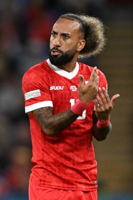 041026 - Wales v Denmark - UEFA Nations League - Sorba Thomas of Wales