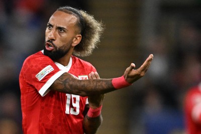 041026 - Wales v Denmark - UEFA Nations League - Sorba Thomas of Wales