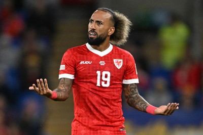 041026 - Wales v Denmark - UEFA Nations League - Sorba Thomas of Wales