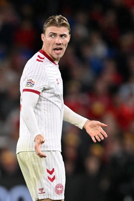041026 - Wales v Denmark - UEFA Nations League - Rasmus Hojlund of Denmark
