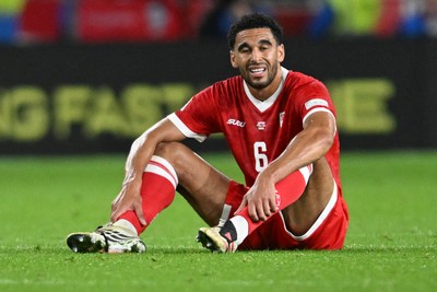 041026 - Wales v Denmark - UEFA Nations League - Dejected Ben Cabango of Wales at full time