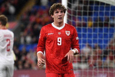 041026 - Wales v Denmark - UEFA Nations League - Lewis Koumas of Wales