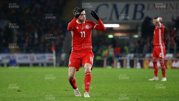 161118 - Wales v Denmark - UEFA Nations League B - A frustrated Gareth Bale of Wales after his free kick is saved
