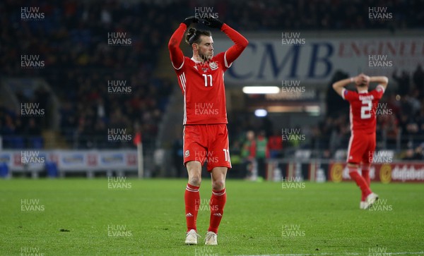 161118 - Wales v Denmark - UEFA Nations League B - A frustrated Gareth Bale of Wales after his free kick is saved