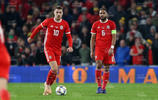 161118 - Wales v Denmark - UEFA Nations League B - Aaron Ramsey and Ashley Williams of Wales