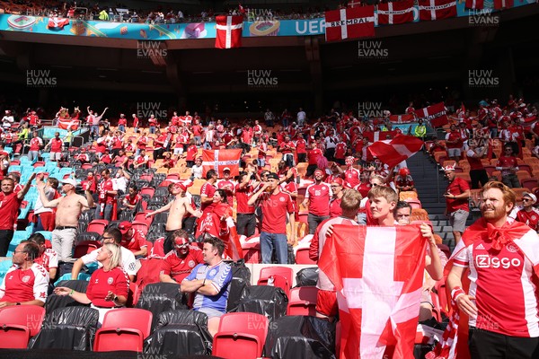 260621 - Wales v Denmark - European Championship - Round of 16 - Denmark fans in the stadium