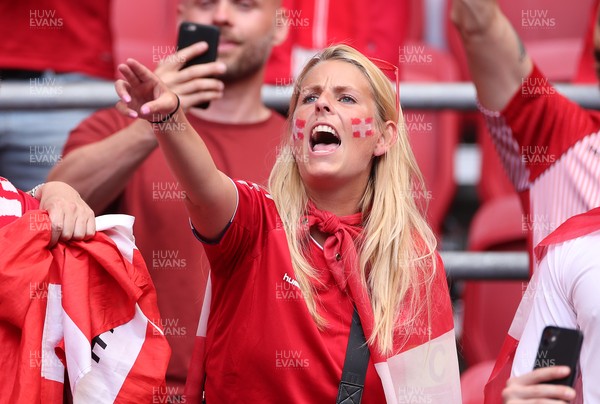 260621 - Wales v Denmark - European Championship - Round of 16 - Denmark fans enjoy the atmosphere