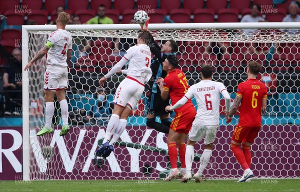 260621 - Wales v Denmark - European Championship - Round of 16 - Danny Ward of Wales clears the ball